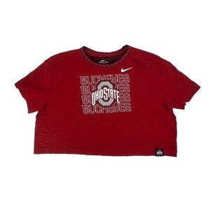 Nike Red Crop Short Sleeve Dri Fit Ohio State Buckeyes Tee Size Large Women’s